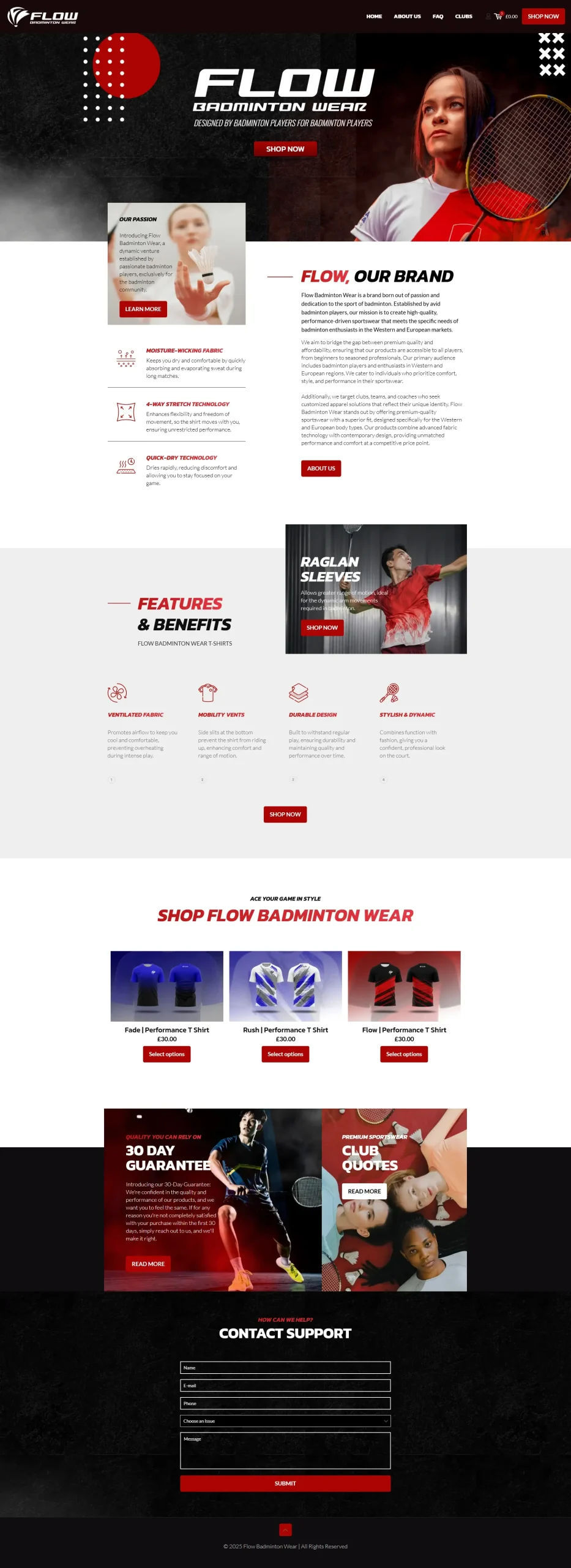 Flow badmintor Wear Website