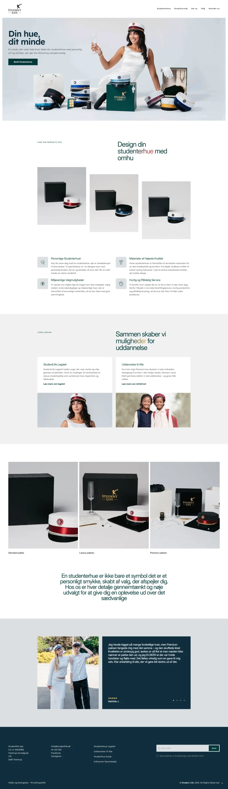 Studentlife.dk website showcasing student discounts, offers, and lifestyle benefits for students